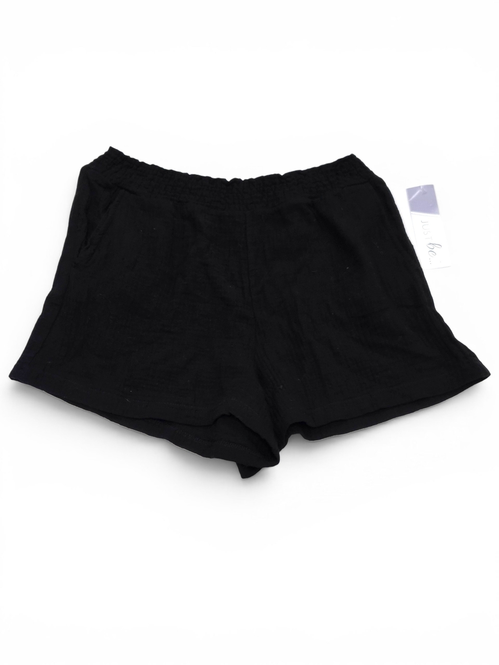 Just Be Black Crinkle Woven Cotton Gauze Shorts Plus Size 1X NWT - Fits Like XL